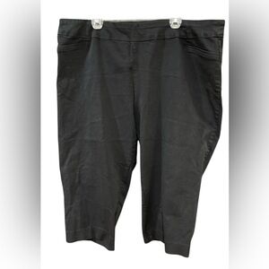 Croft & Barrow Black Women's Pull-on Effortless Stretch Capri Pants- Size 22W